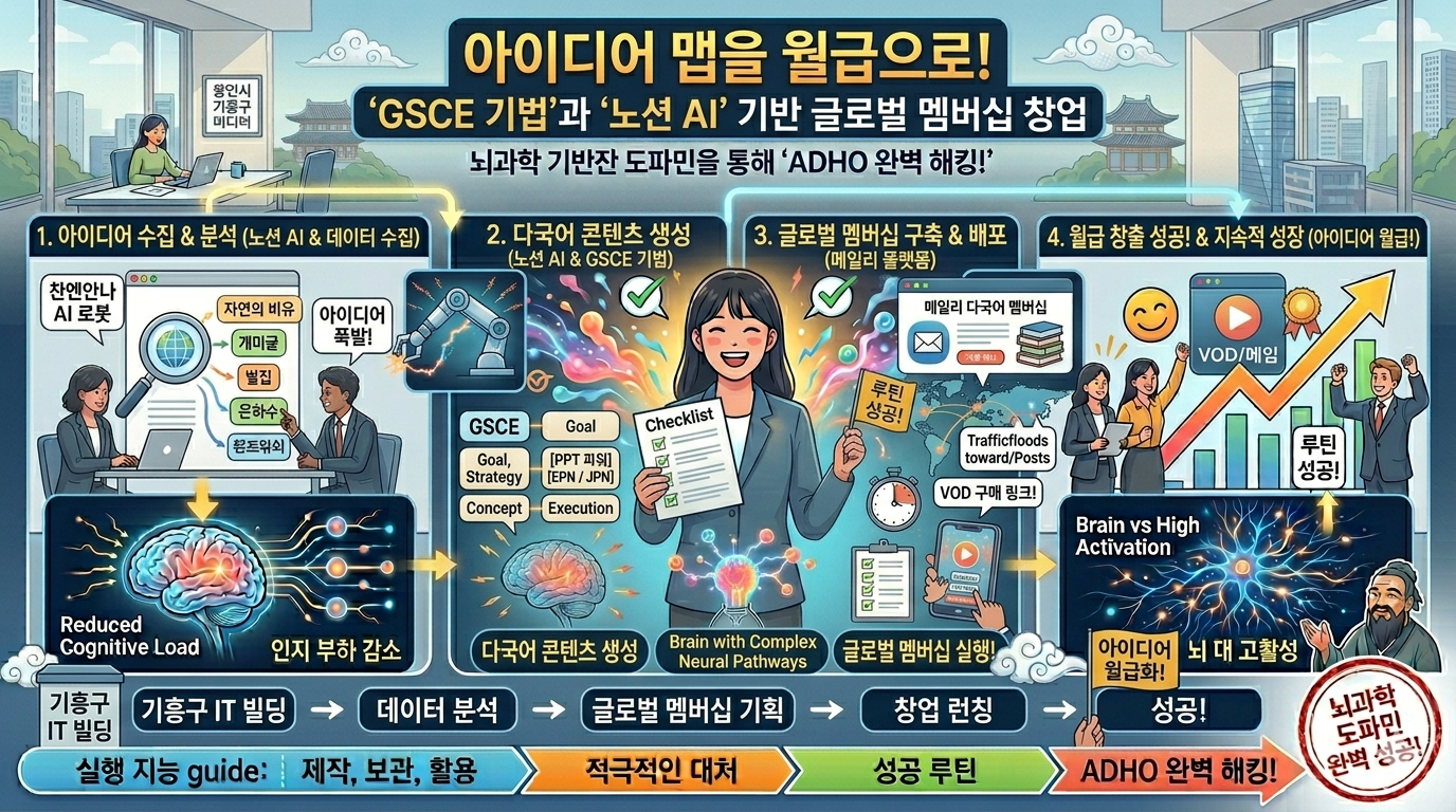  아이디어 맵을 월급으로! 'GSCE 기법'과 '노션 AI' 기반 글로벌 멤버십 창업  - 창업 & 소상공인 솔루션 아이디어 썸네일