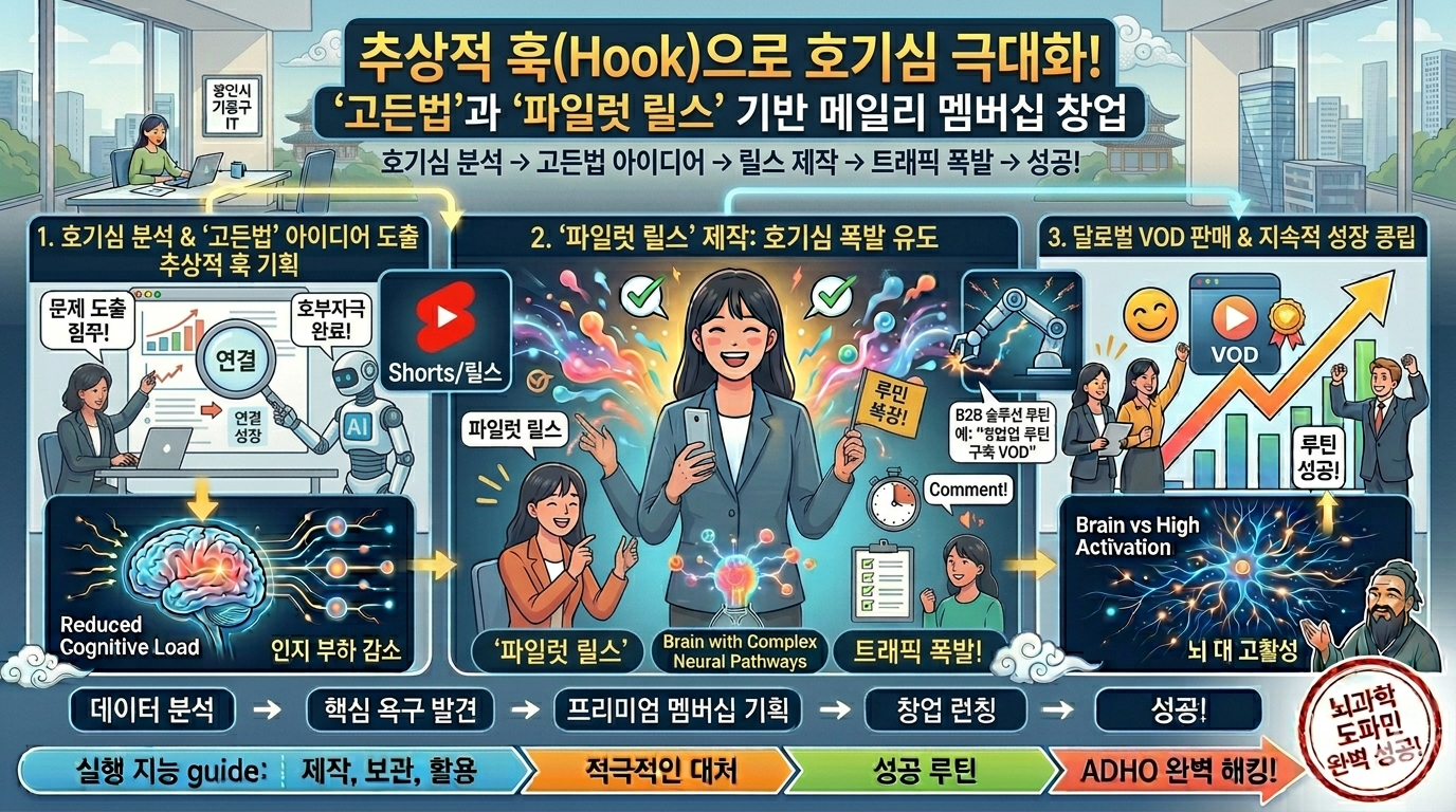 추상적 훅(Hook)으로 호기심 극대화! '고든법'과 '파일럿 릴스' 기반 메일리 멤버십 창업 | 부업의신 추상적 훅(Hook)으로 호기심 극대화! '고든법'과 '파일럿 릴스' 기반 메일리 멤버십 창업 - 마케팅 & 콘텐츠 기획 아이디어 썸네일