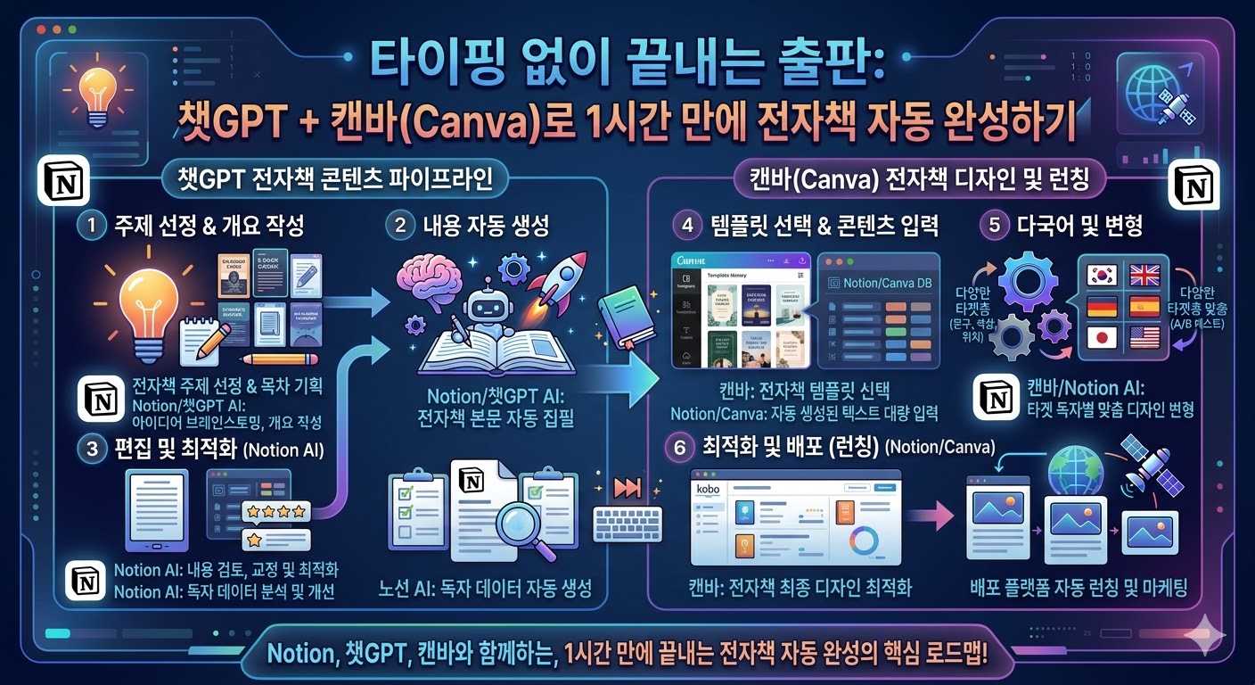 타이핑 없이 끝내는 출판: 챗GPT + 캔바(Canva)로 1시간 만에 전자책 자동 완성하기 - N잡 & 무자본 부업 아이디어 썸네일