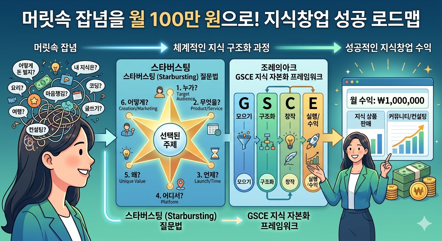 머릿속 잡념을 월 100만 원으로! 스타버스팅과 GSCE 기법을 활용한 지식창업 - 창업 & 소상공인 솔루션 아이디어 썸네일