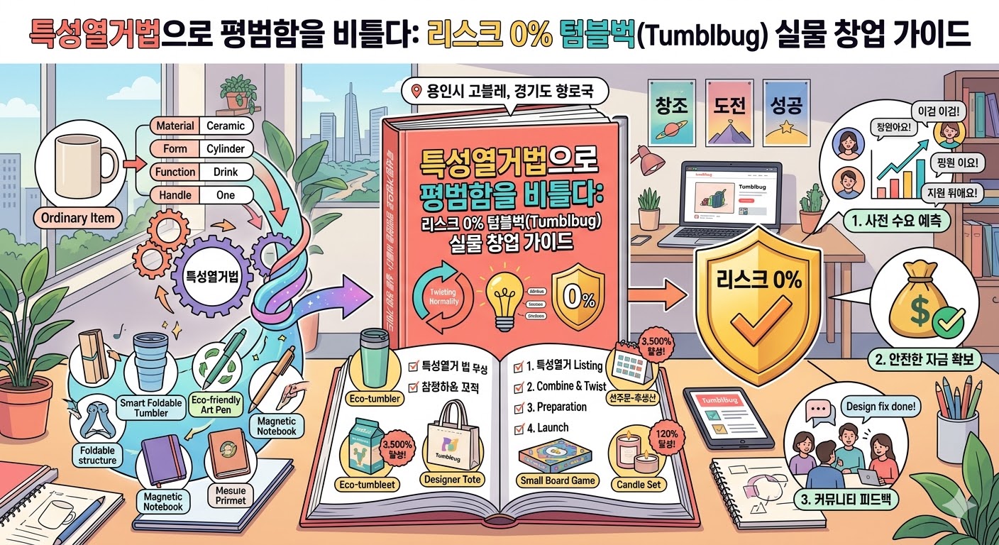 특성열거법으로 평범함을 비틀다: 리스크 0% 텀블벅(Tumblbug) 실물 창업 가이드  - 창업 & 소상공인 솔루션 아이디어 썸네일